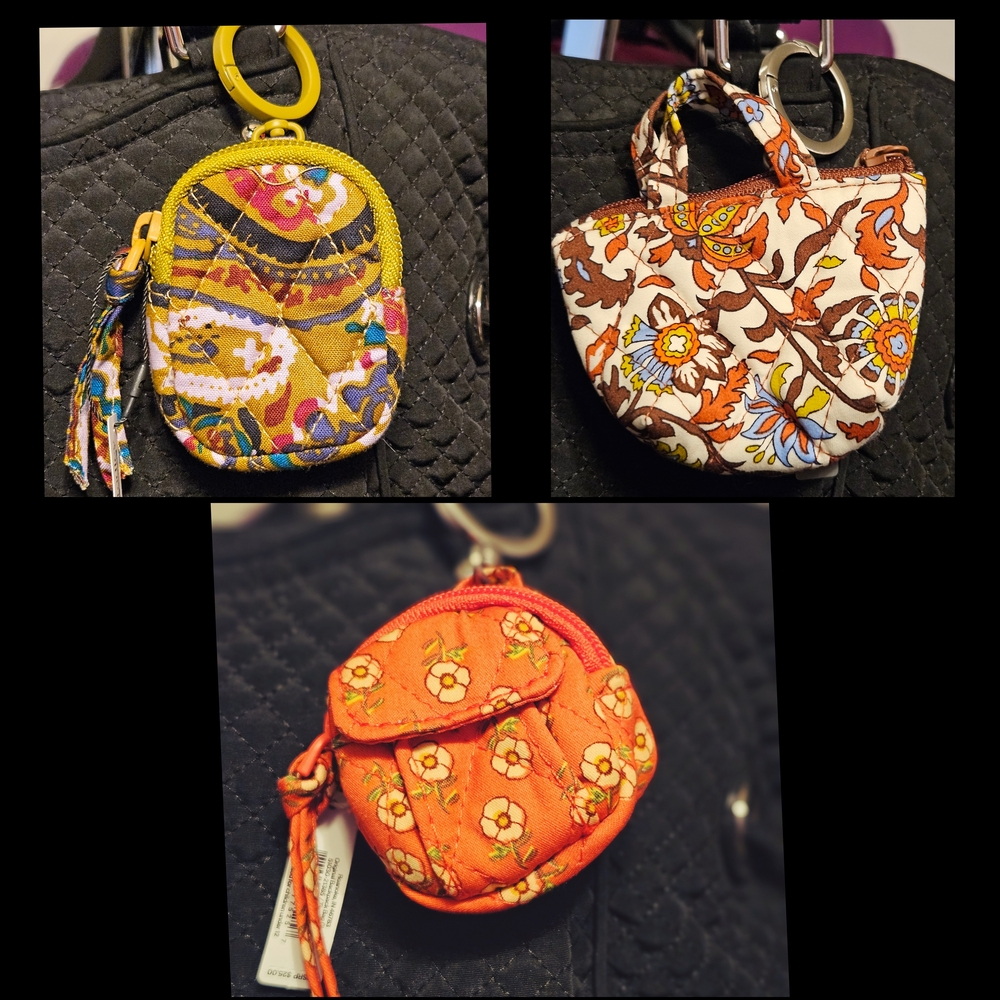 #624 Vera Bradley Multicolor Floral Bag Charms, Varies Color
